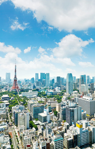 東京タワーを望む都心の街並み